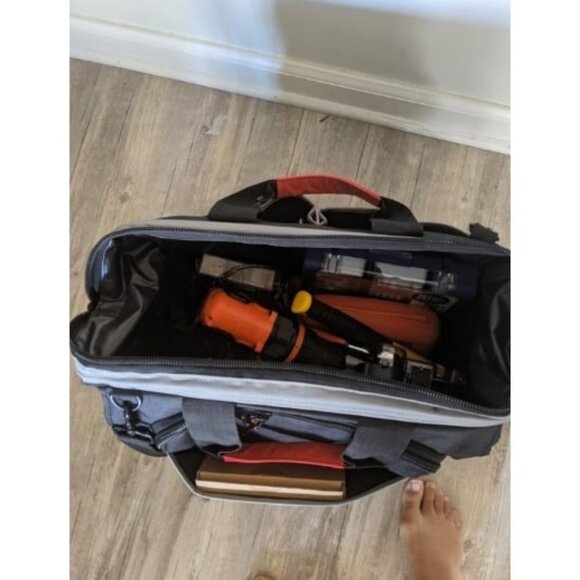 Waterproof Tool Bags, 16-inch Wide Mouth Tool Tote Bag with 25 pockets - Picture 4 of 4